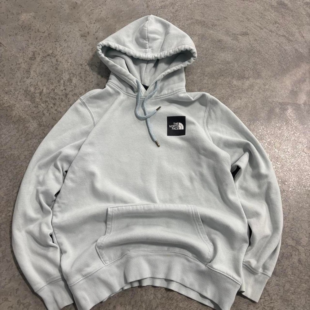 The North Face Light Blue Hoodie Men's Size M Logo Graphic Front & Back - Picture 2 of 6